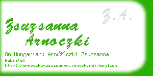 zsuzsanna arnoczki business card